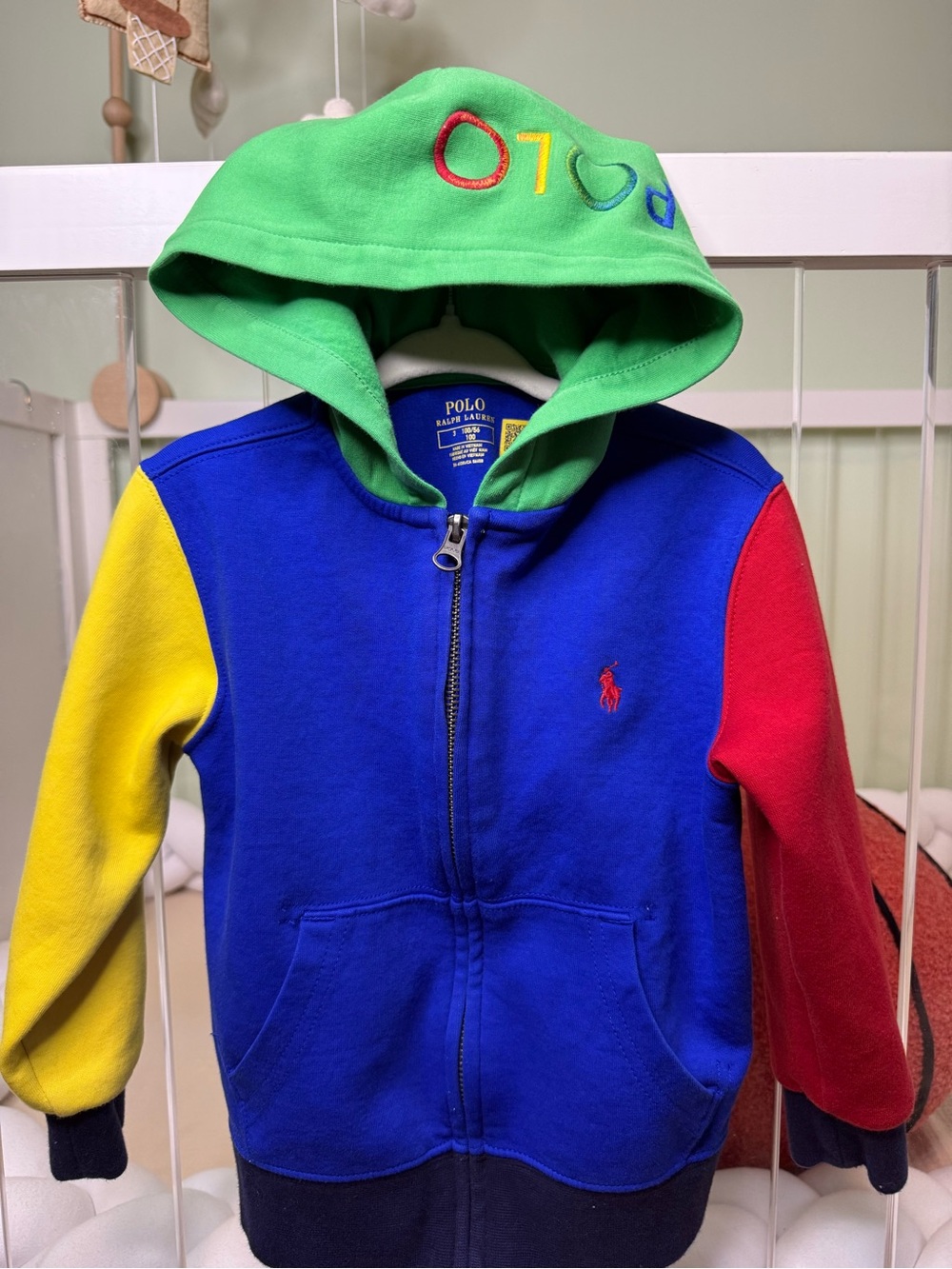 Polo by Ralph Lauren Kids Colorblock Zip Hoodie - Blue/Green/Red/Yellow